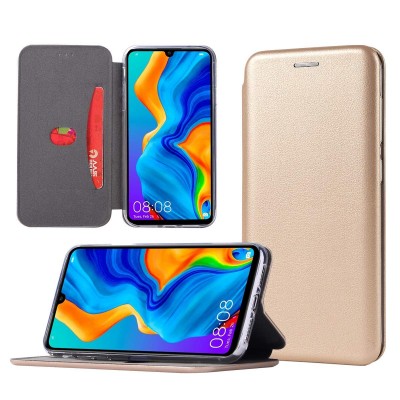 Θήκη Samsung Galaxy A12 / M12 / F12 Soft TPU&PU Leather Flip  Βιβλίο Smart Magnet Elegance -Χρυσό